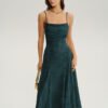 Green Jacquard A-Line Slip Maxi Dress